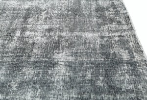 Antique Muted Gray Floral 9X11 Distressed Vintage Oriental Rug