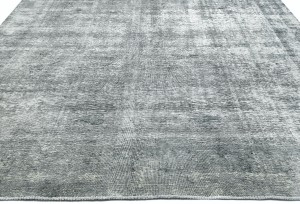 Antique Muted Gray Floral 9X11 Distressed Vintage Oriental Rug