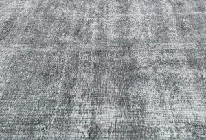 Antique Muted Gray Floral 9X11 Distressed Vintage Oriental Rug