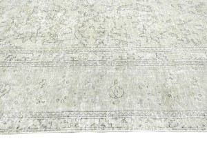 Antique Muted Beige Floral 10X13 Distressed Vintage Oriental Rug