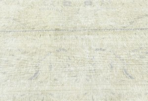 Antique Muted Beige Floral 9X12 Distressed Vintage Oriental Rug
