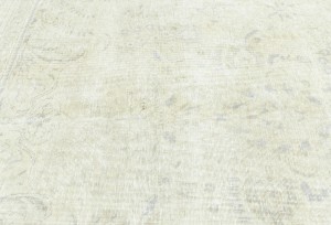 Antique Muted Beige Floral 9X12 Distressed Vintage Oriental Rug