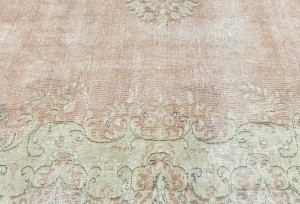 Antique Muted Floral 8'8X11'7 Distressed Vintage Oriental Rug