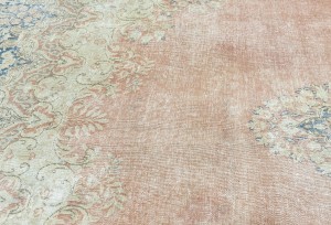 Antique Muted Floral 8'8X11'7 Distressed Vintage Oriental Rug