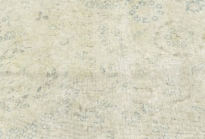 Antique Muted Beige Floral 7'7X10'4 Distressed Vintage Oriental Rug