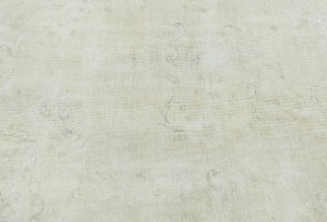 Antique Muted Beige Floral 9X12 Distressed Vintage Oriental Rug