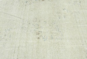 Antique Muted Beige Floral 7'7X10'6 Distressed Vintage Oriental Rug