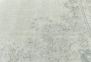 Antique Muted Floral 10X13 Distressed Vintage Oriental Rug