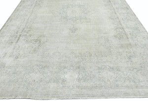 Antique Muted Floral 10X13 Distressed Vintage Oriental Rug