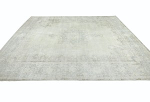 Antique Muted Floral 10X13 Distressed Vintage Oriental Rug