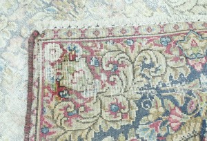 Antique Muted Floral 1'9X2'5 Distressed Vintage Oriental Rug