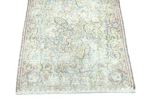Antique Muted Floral 1'9X2'5 Distressed Vintage Oriental Rug