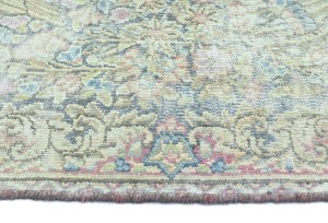 Antique Muted Floral 1'9X2'5 Distressed Vintage Oriental Rug