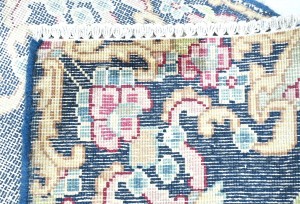 Antique Muted Navy Floral 1'5X2 Distressed Vintage Oriental Rug