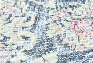 Antique Muted Navy Floral 1'5X2 Distressed Vintage Oriental Rug