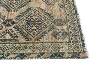 Antique Muted Khaki Tribal 4X6 Distressed Vintage Oriental Rug
