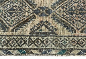 Antique Muted Khaki Tribal 4X6 Distressed Vintage Oriental Rug