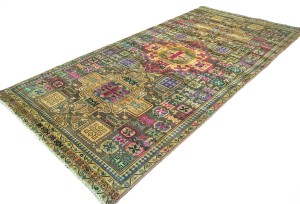 Antique Muted Brown Tribal 5X10 Distressed Vintage Oriental Runner Rug