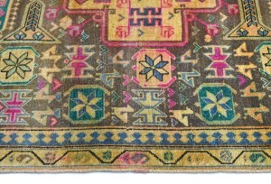 Antique Muted Brown Tribal 5X10 Distressed Vintage Oriental Runner Rug