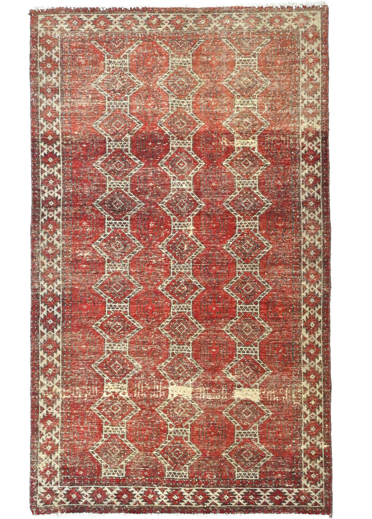 Antique Muted Red Tribal 4X6 Distressed Vintage Oriental Rug