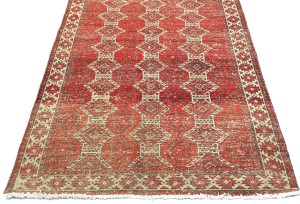 Antique Muted Red Tribal 4X6 Distressed Vintage Oriental Rug