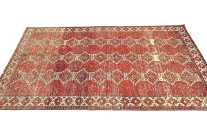 Antique Muted Red Tribal 4X6 Distressed Vintage Oriental Rug