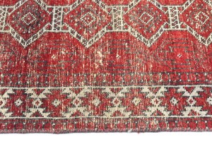 Antique Muted Red Tribal 4X6 Distressed Vintage Oriental Rug
