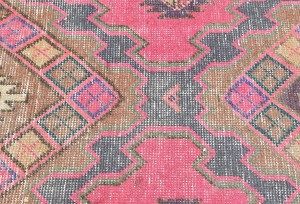 Antique Muted Tribal 4X10 Distressed Vintage Oriental Runner Rug