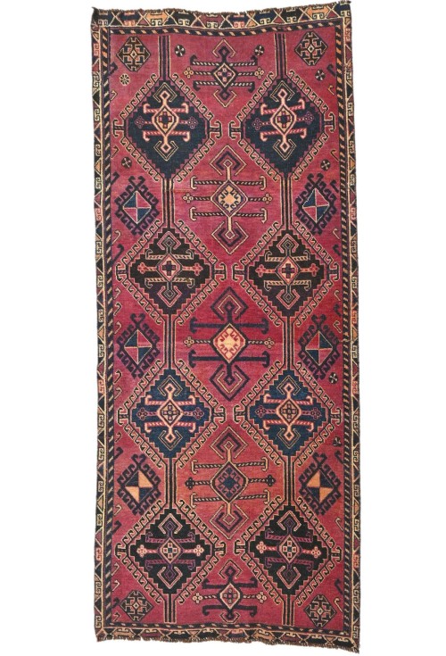 Antique Muted Tribal 4X8'5 Distressed Vintage Oriental Runner Rug