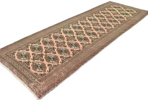Antique Muted Salmon 3X9 Distressed Vintage Oriental Runner Rug
