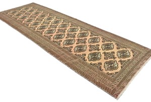 Antique Muted Salmon 3X9 Distressed Vintage Oriental Runner Rug