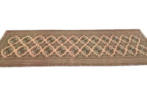Antique Muted Salmon 3X9 Distressed Vintage Oriental Runner Rug