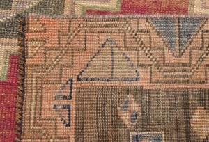 Antique Muted Tribal 3'8X8'5 Distressed Vintage Oriental Runner Rug