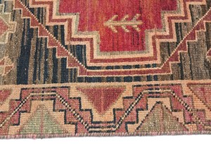 Antique Muted Tribal 3'8X8'5 Distressed Vintage Oriental Runner Rug