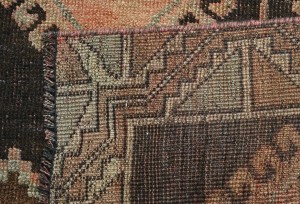 Antique Muted Brown Tribal 3'6X7'8 Distressed Vintage Oriental Runner Rug