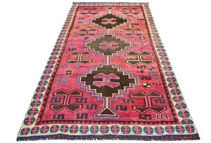 Antique Muted Tribal 5X9 Distressed Vintage Oriental Runner Rug