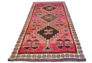 Antique Muted Tribal 5X9 Distressed Vintage Oriental Runner Rug