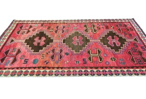 Antique Muted Tribal 5X9 Distressed Vintage Oriental Runner Rug