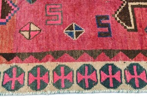 Antique Muted Tribal 5X9 Distressed Vintage Oriental Runner Rug