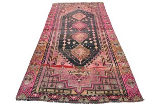 Antique Muted Tribal 4X9 Distressed Vintage Oriental Runner Rug