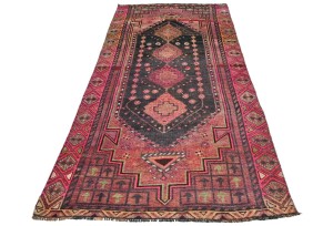 Antique Muted Tribal 4X9 Distressed Vintage Oriental Runner Rug