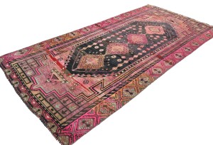 Antique Muted Tribal 4X9 Distressed Vintage Oriental Runner Rug