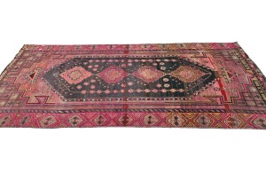 Antique Muted Tribal 4X9 Distressed Vintage Oriental Runner Rug