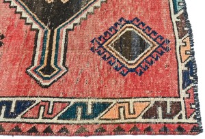 Antique Muted Tribal 4'4X7'6 Distressed Vintage Oriental Rug