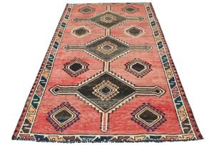 Antique Muted Tribal 4'4X7'6 Distressed Vintage Oriental Rug