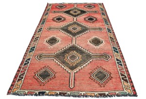 Antique Muted Tribal 4'4X7'6 Distressed Vintage Oriental Rug
