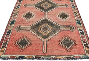 Antique Muted Tribal 4'4X7'6 Distressed Vintage Oriental Rug