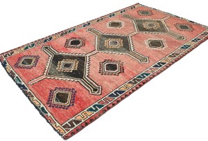 Antique Muted Tribal 4'4X7'6 Distressed Vintage Oriental Rug