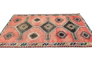 Antique Muted Tribal 4'4X7'6 Distressed Vintage Oriental Rug
