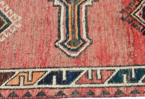 Antique Muted Tribal 4'4X7'6 Distressed Vintage Oriental Rug